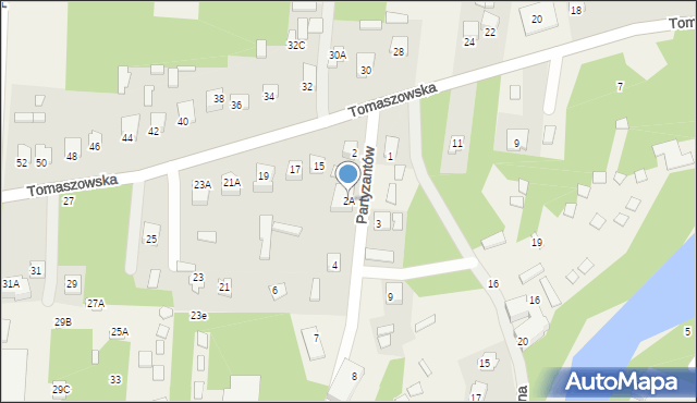 Susiec, Partyzantów, 2A, mapa Susiec