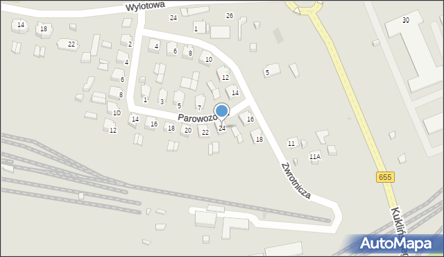 Suwałki, Parowozowa, 24, mapa Suwałk