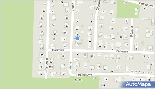 Świdnik, Parkowa, 15, mapa Świdnika