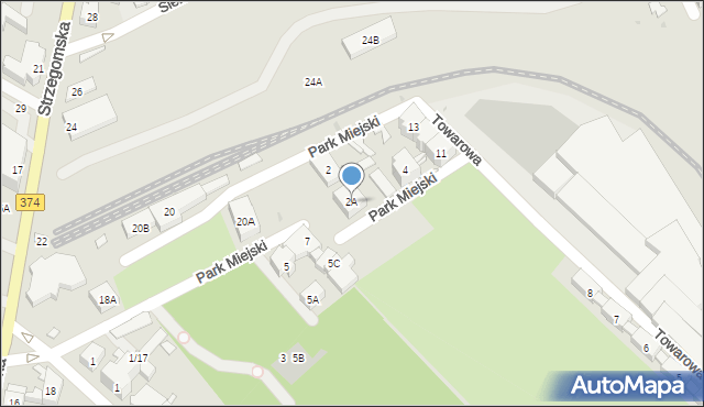 Świebodzice, Park Miejski, 2A, mapa Świebodzice