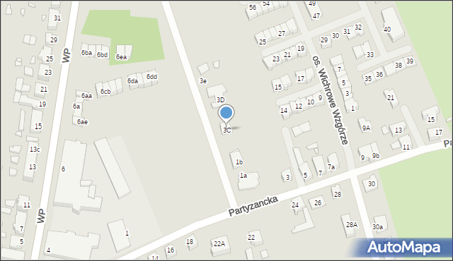 Świebodzin, Partyzancka, 3C, mapa Świebodzin