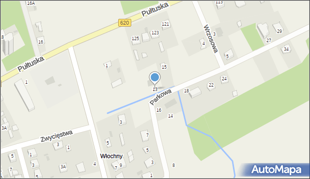 Świercze, Parkowa, 13, mapa Świercze