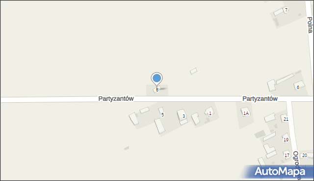 Świerże, Partyzantów, 8, mapa Świerże