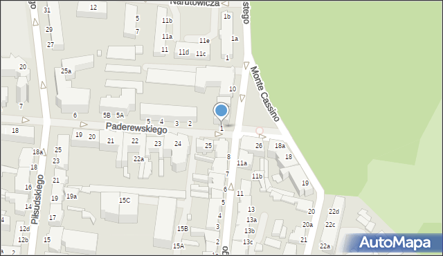 Świnoujście, Paderewskiego Ignacego Jana, 1, mapa Świnoujście