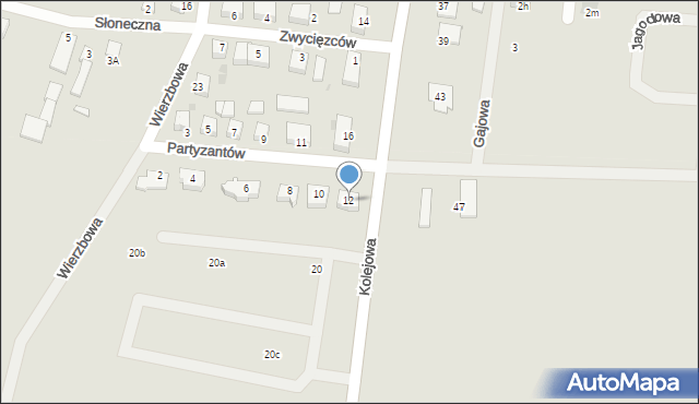 Syców, Partyzantów, 12, mapa Syców