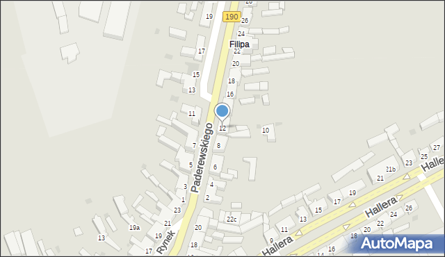 Szamocin, Paderewskiego Ignacego Jana, 12, mapa Szamocin