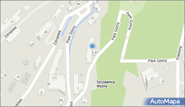 Szczawnica, Park Górny, 2, mapa Szczawnica
