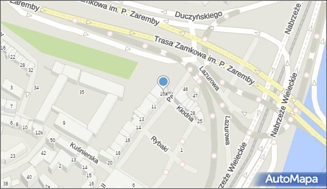 Szczecin, Panieńska, 10a, mapa Szczecina