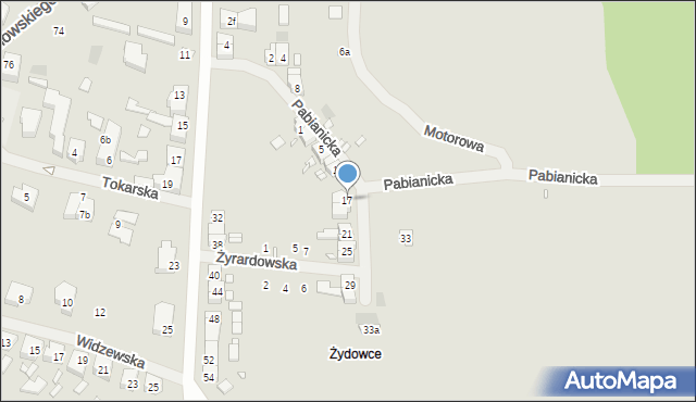 Szczecin, Pabianicka, 17, mapa Szczecina