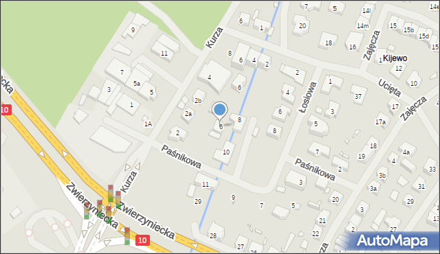 Szczecin, Paśnikowa, 6, mapa Szczecina