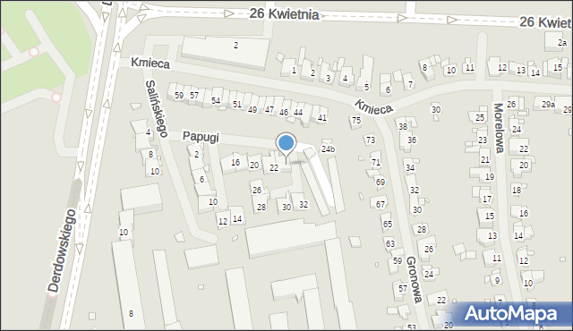 Szczecin, Papugi Jana, 24, mapa Szczecina