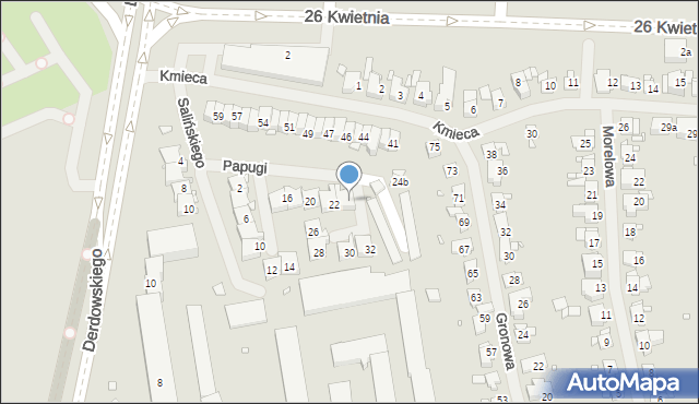 Szczecin, Papugi Jana, 24, mapa Szczecina