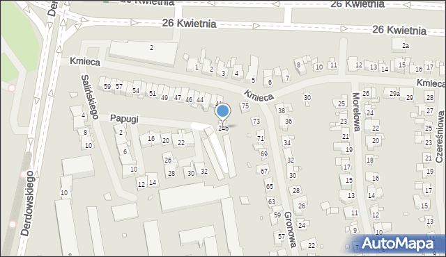 Szczecin, Papugi Jana, 24b, mapa Szczecina