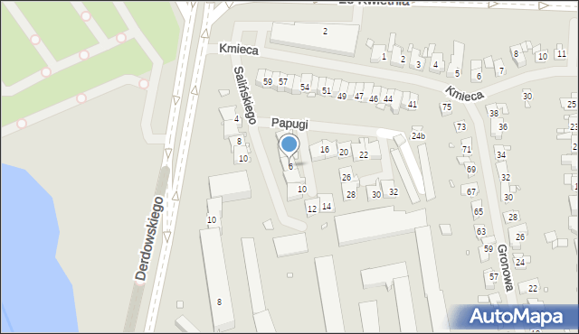 Szczecin, Papugi Jana, 6, mapa Szczecina