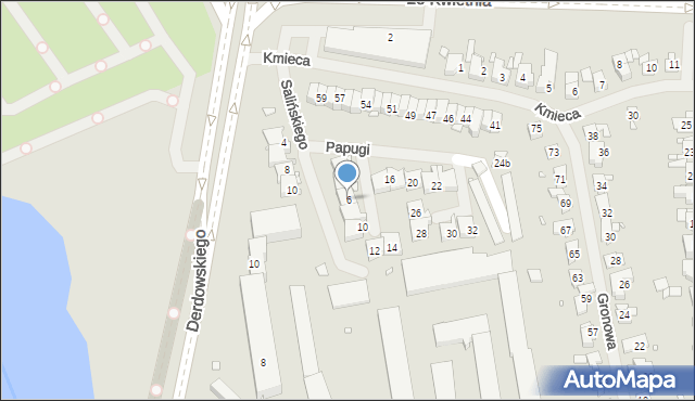 Szczecin, Papugi Jana, 6, mapa Szczecina