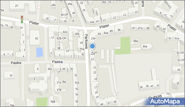 Szczecin, Parkowa, 22a, mapa Szczecina