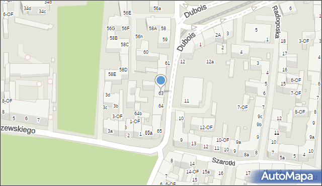 Szczecin, Parkowa, 63, mapa Szczecina