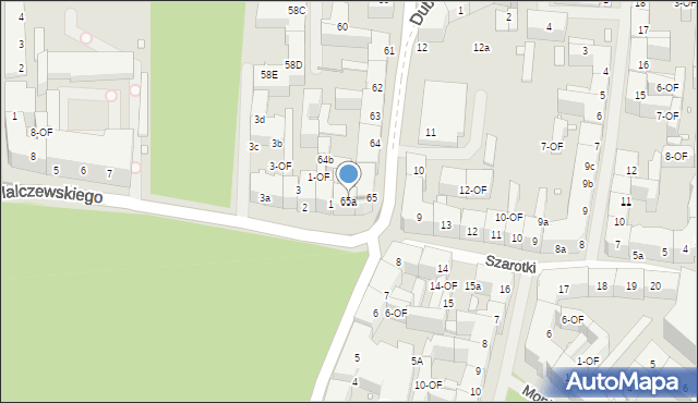 Szczecin, Parkowa, 65a, mapa Szczecina