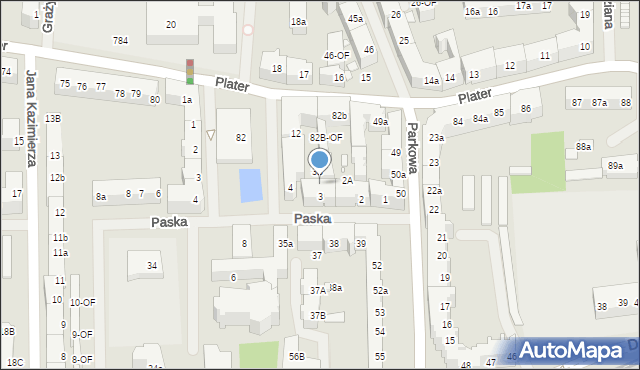 Szczecin, Paska Jana Chryzostoma, 3A, mapa Szczecina