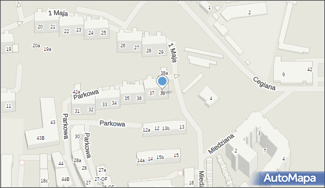 Szczecin, Parkowa, 38, mapa Szczecina