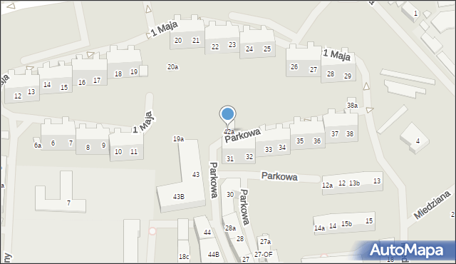 Szczecin, Parkowa, 42a, mapa Szczecina