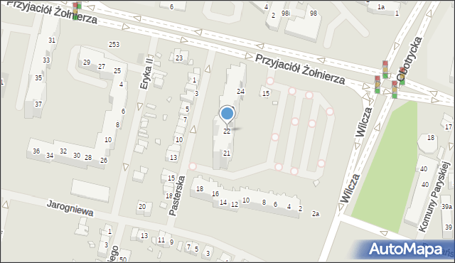 Szczecin, Pasterska, 22, mapa Szczecina