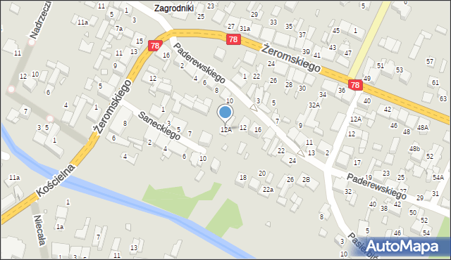 Szczekociny, Paderewskiego Ignacego Jana, 12A, mapa Szczekociny