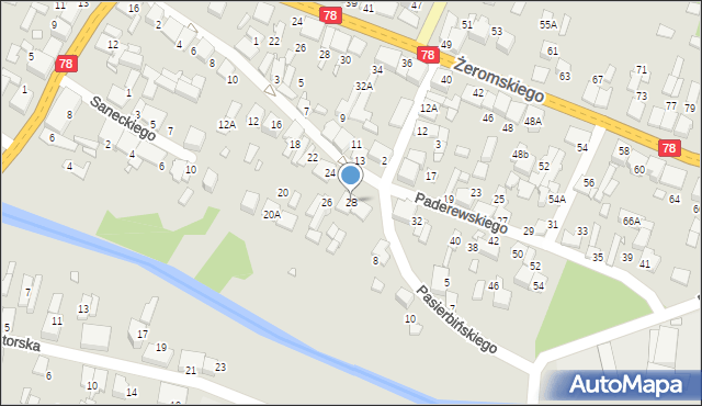 Szczekociny, Paderewskiego Ignacego Jana, 28, mapa Szczekociny