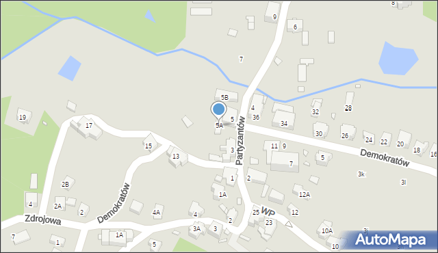 Szklarska Poręba, Partyzantów, 5A, mapa Szklarska Poręba