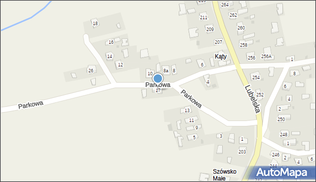 Szówsko, Parkowa, 17, mapa Szówsko