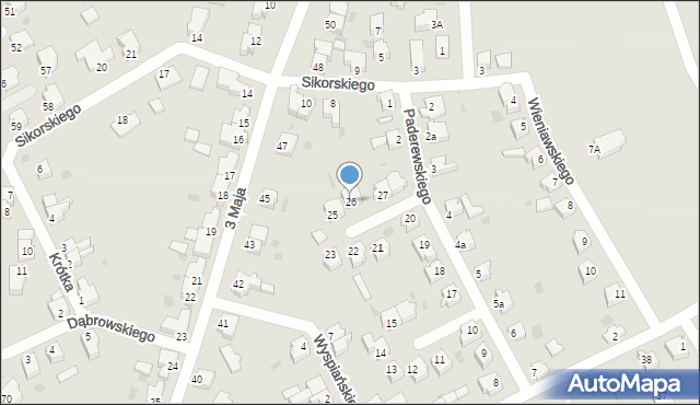 Szprotawa, Paderewskiego Ignacego Jana, 26, mapa Szprotawa