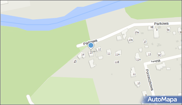 Szprotawa, Parkowa, 13, mapa Szprotawa