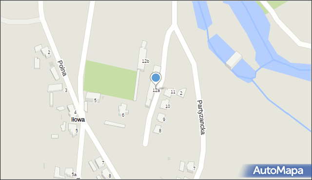 Szprotawa, Partyzancka, 12a, mapa Szprotawa