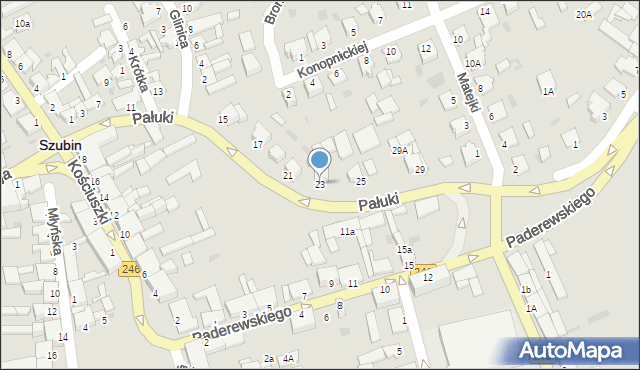 Szubin, Pałuki Sędziwoja, 23, mapa Szubin