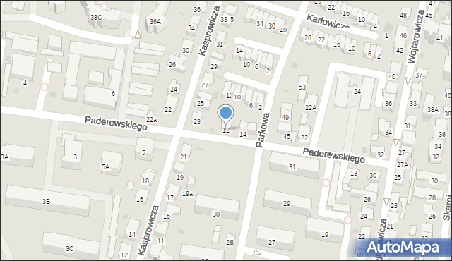 Tarnów, Paderewskiego Ignacego Jana, 12, mapa Tarnów