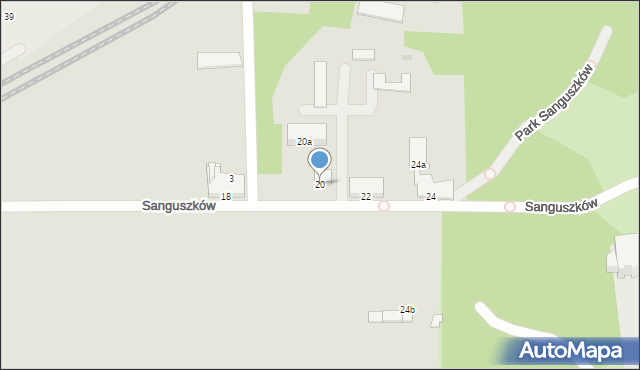 Tarnów, Park Sanguszków, 20, mapa Tarnów