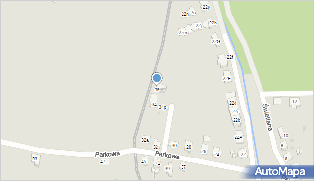 Tarnowskie Góry, Parkowa, 36, mapa Tarnowskie Góry