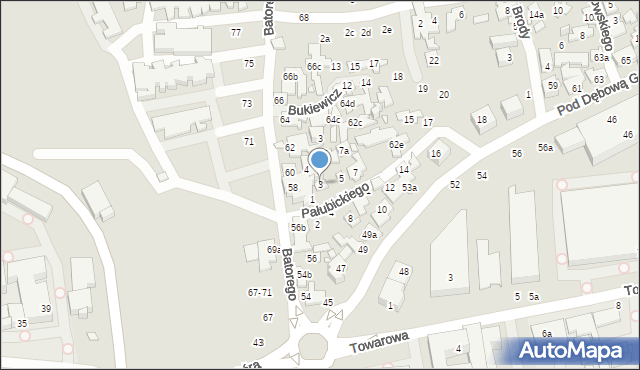 Toruń, Pałubickiego Jana, ppłk., 3, mapa Torunia