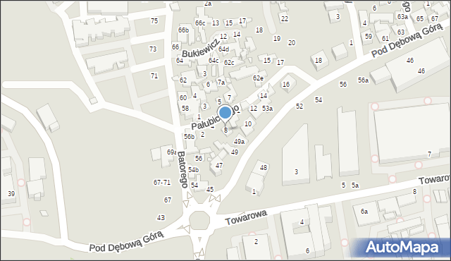 Toruń, Pałubickiego Jana, ppłk., 8, mapa Torunia