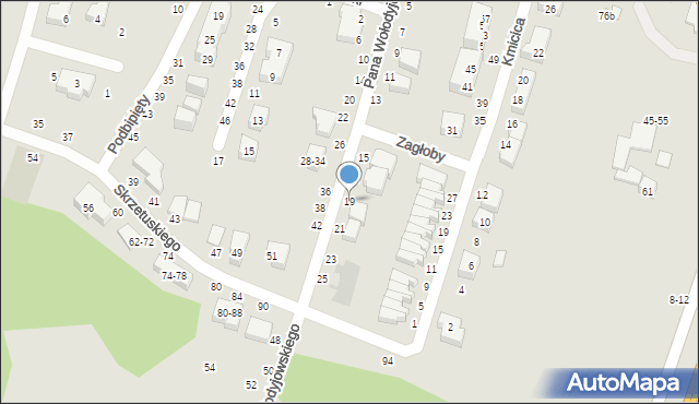 Toruń, Pana Wołodyjowskiego, 19, mapa Torunia