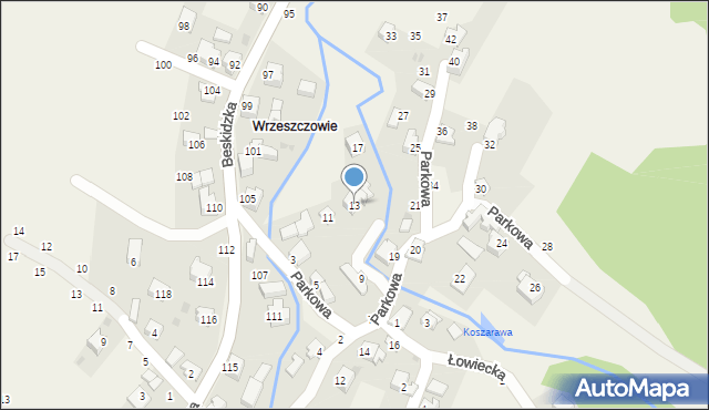 Trzebinia, Parkowa, 13, mapa Trzebinia