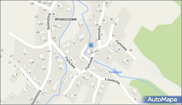 Trzebinia, Parkowa, 19, mapa Trzebinia