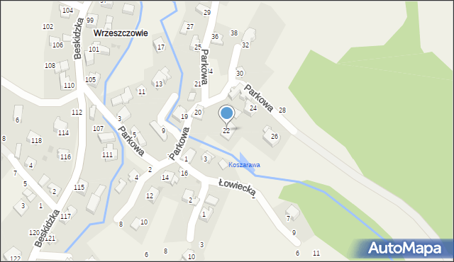 Trzebinia, Parkowa, 22, mapa Trzebinia