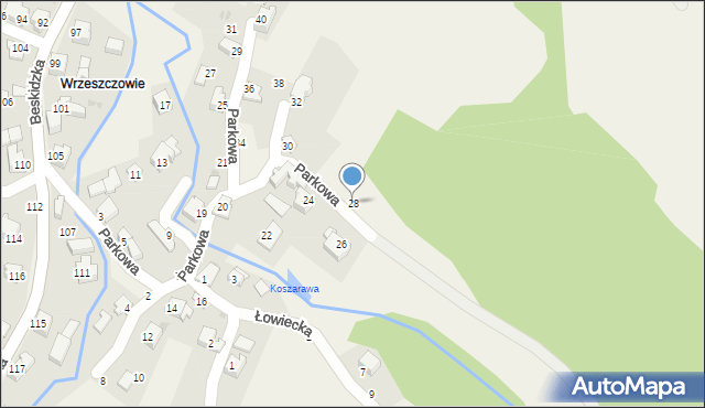 Trzebinia, Parkowa, 28, mapa Trzebinia