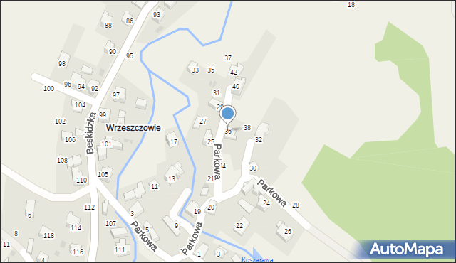 Trzebinia, Parkowa, 36, mapa Trzebinia