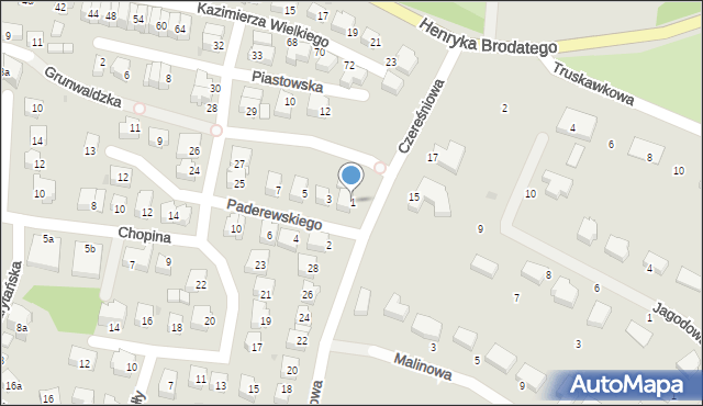 Trzebnica, Paderewskiego Ignacego Jana, 1, mapa Trzebnica