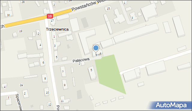 Trzeciewnica, Pałacowa, 3, mapa Trzeciewnica