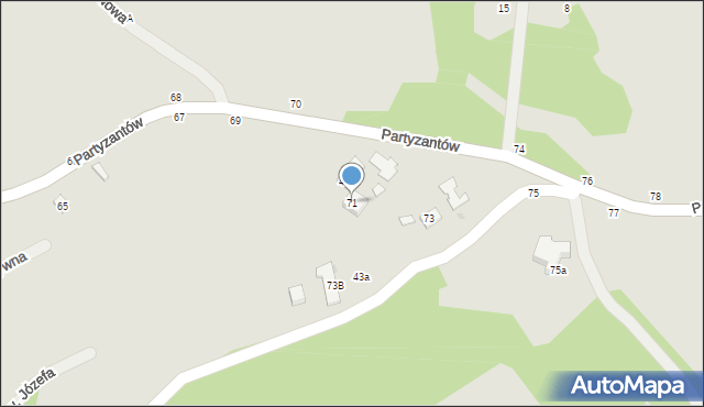 Tuchów, Partyzantów, 71, mapa Tuchów