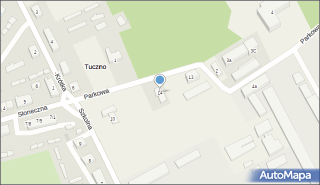 Tuczno, Parkowa, 14, mapa Tuczno