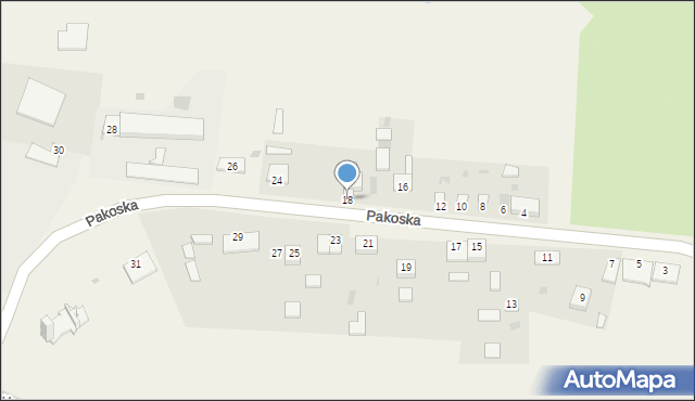 Tuczno, Pakoska, 18, mapa Tuczno